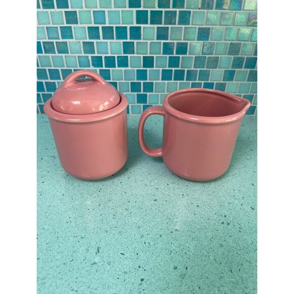 Baker Hart Stuart Vintage Cream Sugar Set Pink Collectible Japan - Picture 1 of 8